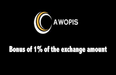 Bonus of 1% of the exchange amount