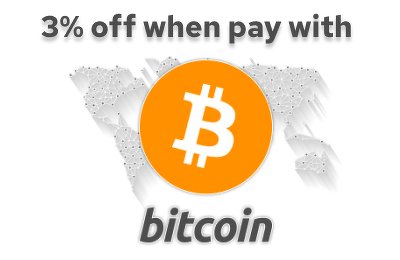 3% discount when pay with Bitcoin