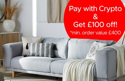 Pay with crypto and get £100 off!