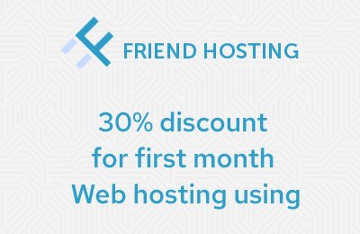 30% discount for first month Web hosting using