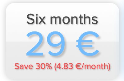 30% off for 6 months plan